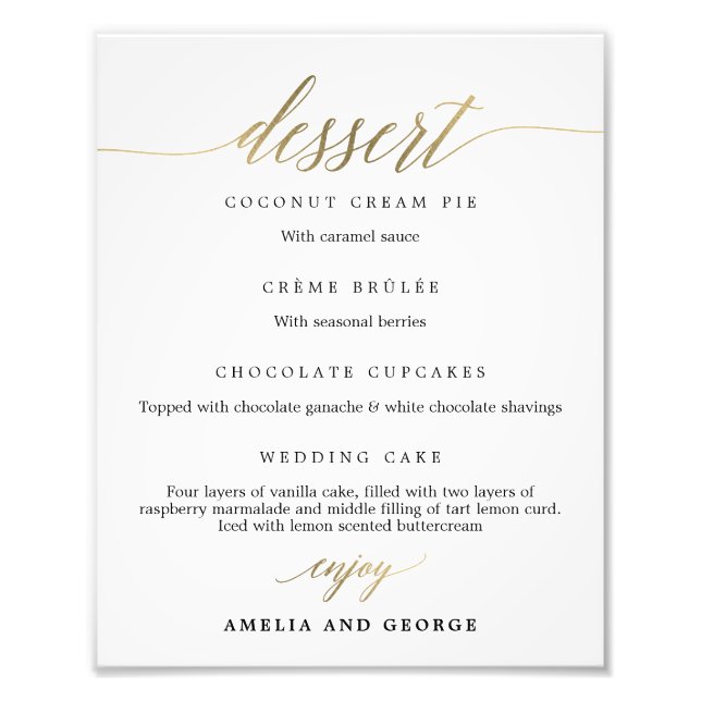 Foto Menu de deserto Escolha seu tamanho (Frente)