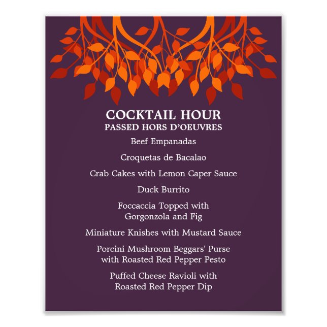 Foto Menu de Mesa coquetel 8 x 10 para enquadramento (Frente)