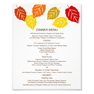 Foto Menu de queda da mesa das folhas 8x10 do outono