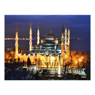 Foto Mesquita Azul de Istambul Vista Noturna Turquia