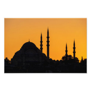 Foto Mesquita em Istambul em Turquia com por do sol