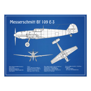 Foto Messerschmitt Bf 109 - Airplane Blueprint ABD
