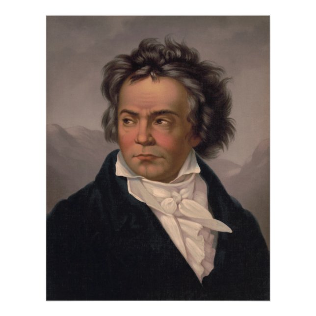 Foto Mestre Ludwig Beethoven Compositor de Música Sinfô (Frente)