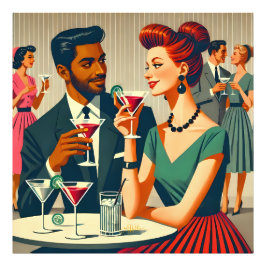 Foto Mid Century Cocktail Party Couples - First Date