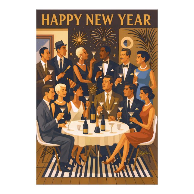 Foto Mid Century Modern Martini Intellectuals New Year (Frente)