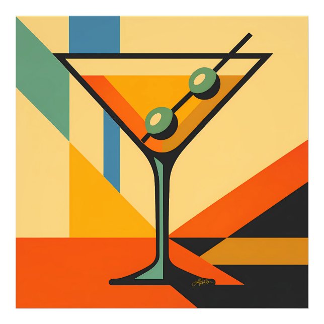 Foto Mid Century Modern Sunrise Bauhaus Martini (Frente)
