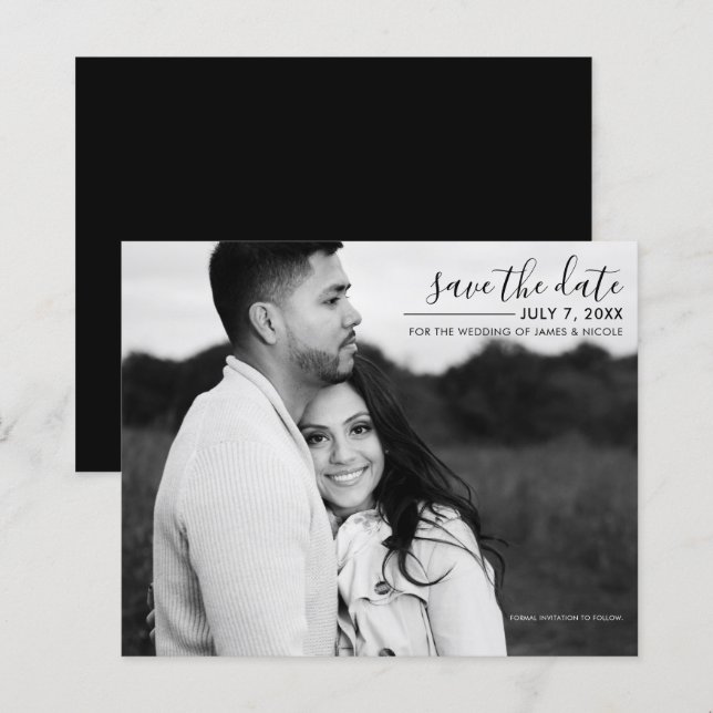 Foto mínima moderna com imagem elegante Salvar a D (Frente/Verso)