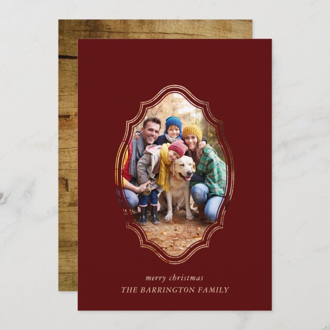 Foto Mínima Moderna De Borgonha E Madeira (Frente/Verso)