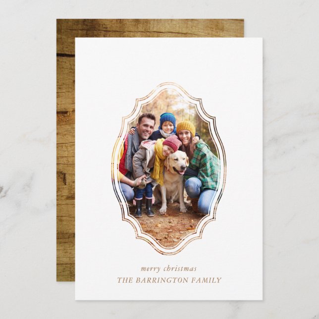 Foto Mínima Moderna De Branco E Madeira (Frente/Verso)