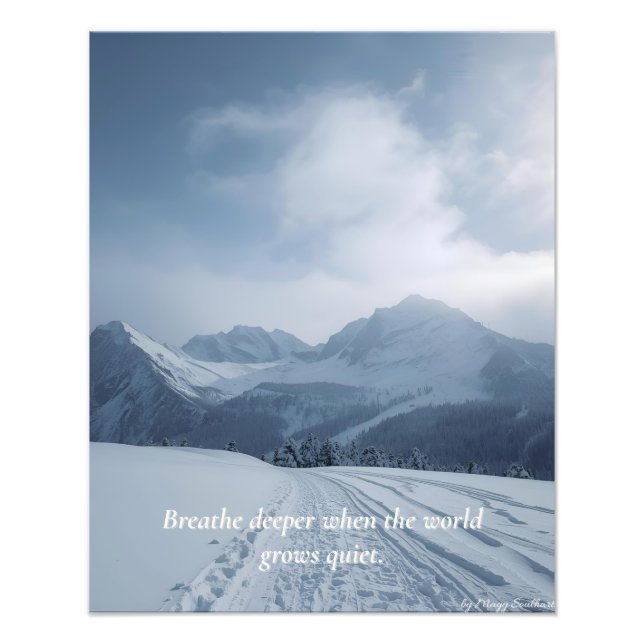 Foto Minimal Winter Quote Poster – “Breathe Deeper” (Frente)