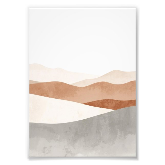 Foto Minimalist abstract landscape wall art – Calm neut (Frente)