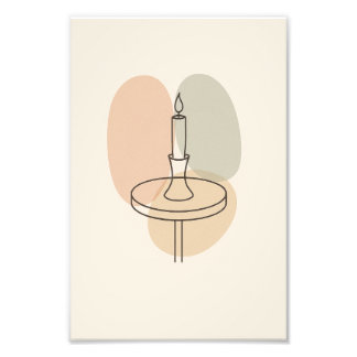Foto Minimalist Candle Line Art Poster