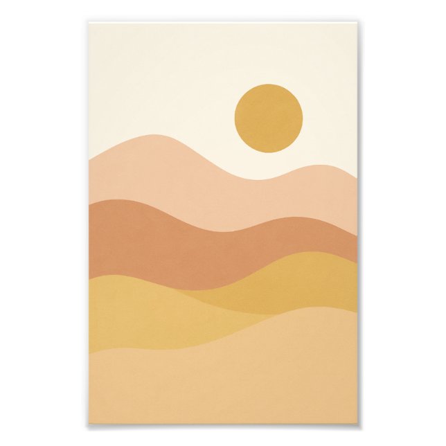 Foto Minimalist Sunset Abstract Landscape Poster (Frente)