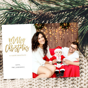 Foto minimalista com Dourado Sparkle Feliz Natal