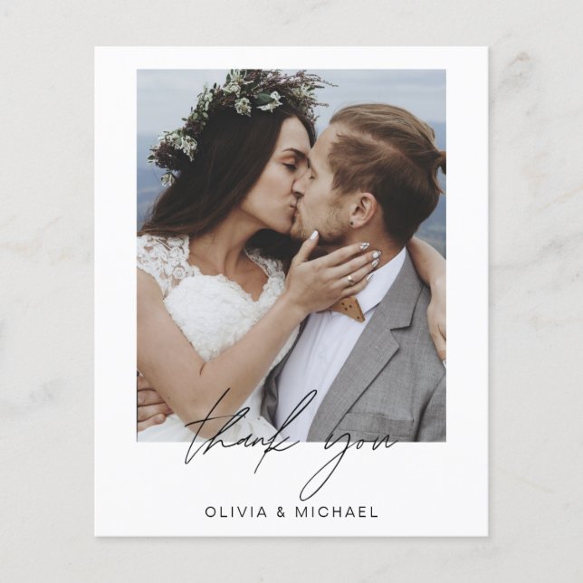 Foto Minimalista De Casamento De Orçamento Obrigad (Frente)