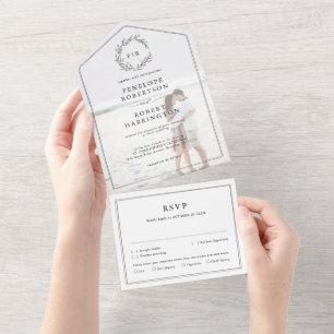 Foto minimalista de casamento moderno preto e bran
