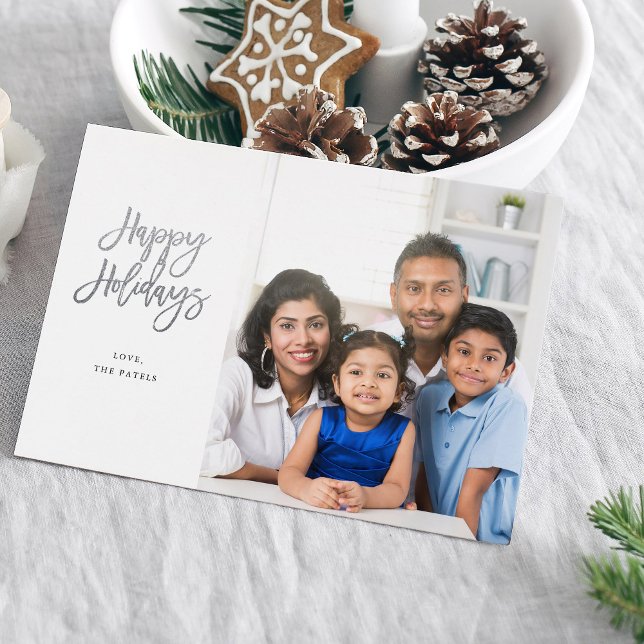 Foto minimalista w Silver Sparkle Felizes Feriados (Criador carregado)