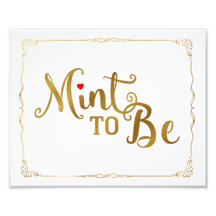 Foto mint para ser, favor wedding, sinal wedding, ouro