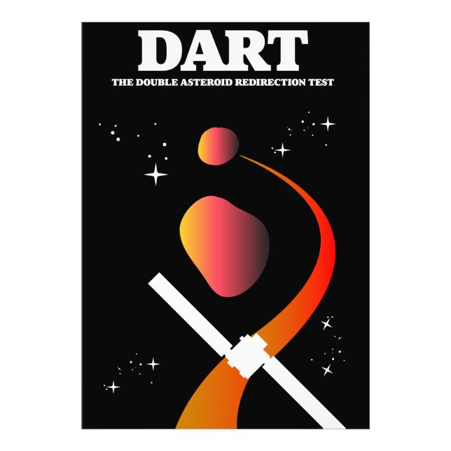 Foto Missão espacial DART arte espacial. (Frente)