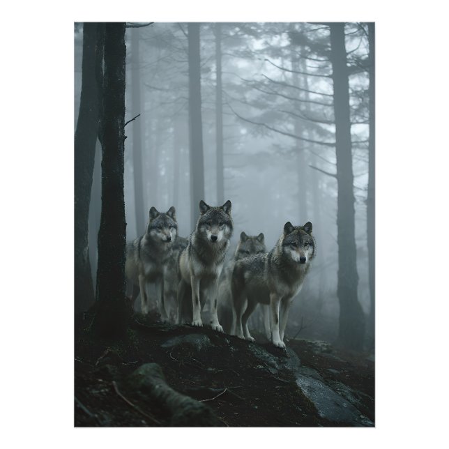 Foto Misty Forest Wolf Pack (Frente)