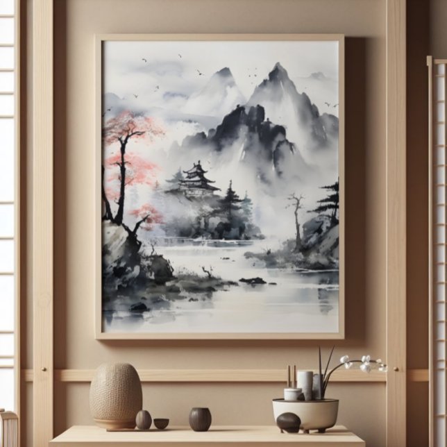 Foto Misty Mountain Ink Painting (Criador carregado)