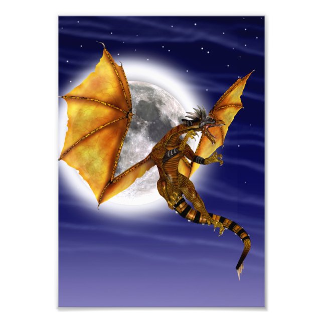 Foto Mito Fantástico do Dragão Dourado Céu Roxo (Frente)