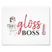 Modern Gloss Boss Girl Black Red Funny Art