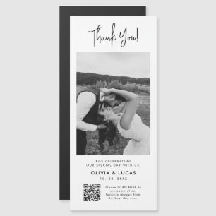 Foto moderna Código QR Casamento magnético Obrigad