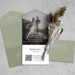 Foto Moderna Código QR RSVP Sage Casamento Verde