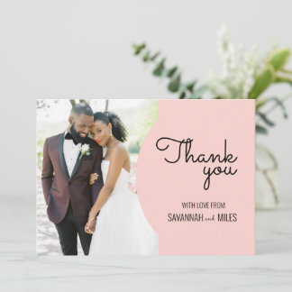 Foto Moderna do meio século Obrigado Nota Convite