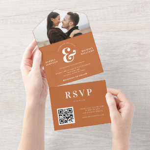 Foto Moderna e Ampersand Casamento QR Code RSVP