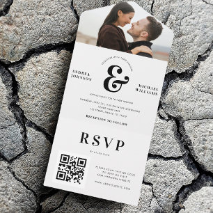 Foto Moderna e Ampersand Casamento QR Code RSVP