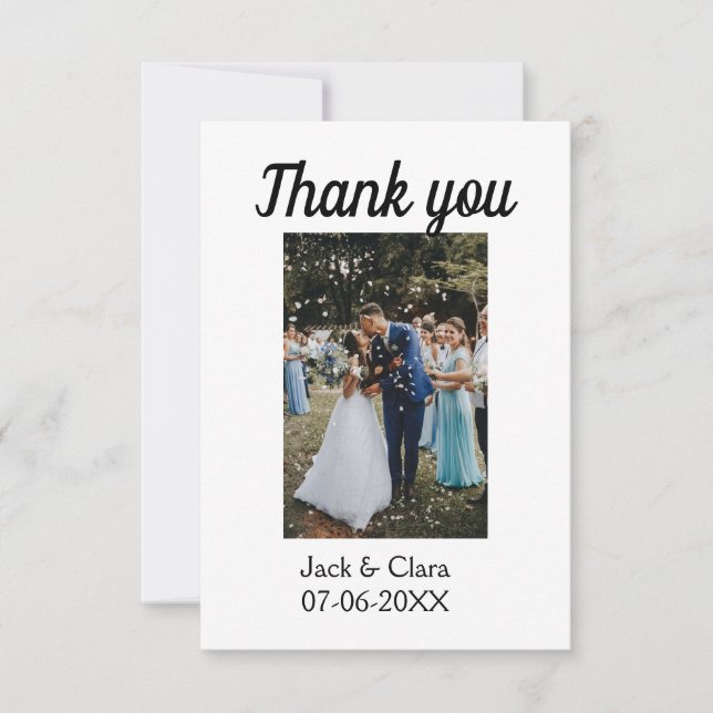Foto moderna elegante simples agradecimento casame (Frente)