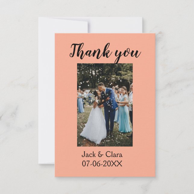 Foto moderna elegante simples agradecimento casame (Frente)