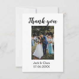 Foto moderna elegante simples agradecimento casame