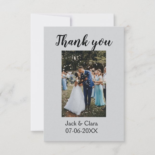 Foto moderna elegante simples agradecimento casame (Frente)