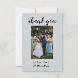 Foto moderna elegante simples agradecimento casame