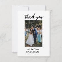 Foto moderna elegante simples agradecimento casame