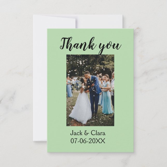 Foto moderna elegante simples agradecimento casame (Frente)