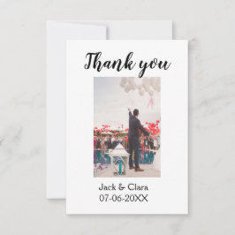 Foto moderna elegante simples agradecimento casame