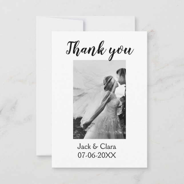 Foto moderna elegante simples agradecimento de cas (Frente)