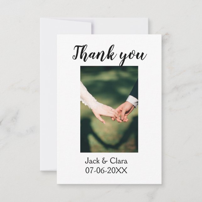 Foto moderna elegante simples agradecimento de cas (Frente)