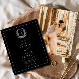 Foto Moderna Floral Crest Monograma Formal