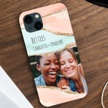 Foto Moderna Glitter Orange Mint Besties Estéticas