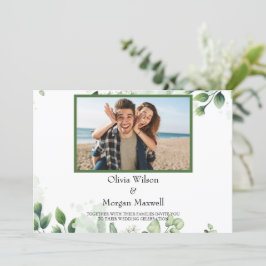 Foto Moderna Greenery Salvar o Convite de Data