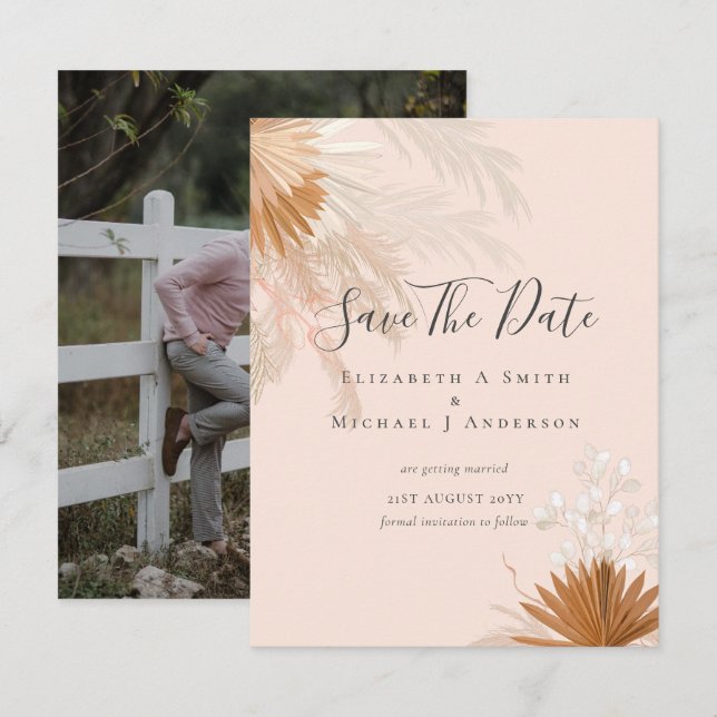 Foto Moderna Salvar Datas PAMPAS Grass Terracotta (Frente/Verso)