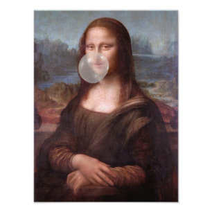Foto Mona Lisa a soprar o chiclete da cinza