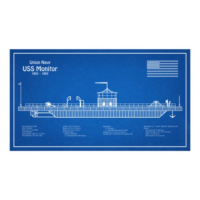 Foto Monitor USS - ABD de Planos de Impressão Blueprint (Frente)