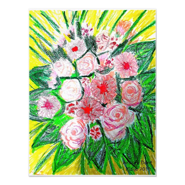 Foto Monocromático, Rosas, Dianthus caryophyllus,  Gerb (Frente)