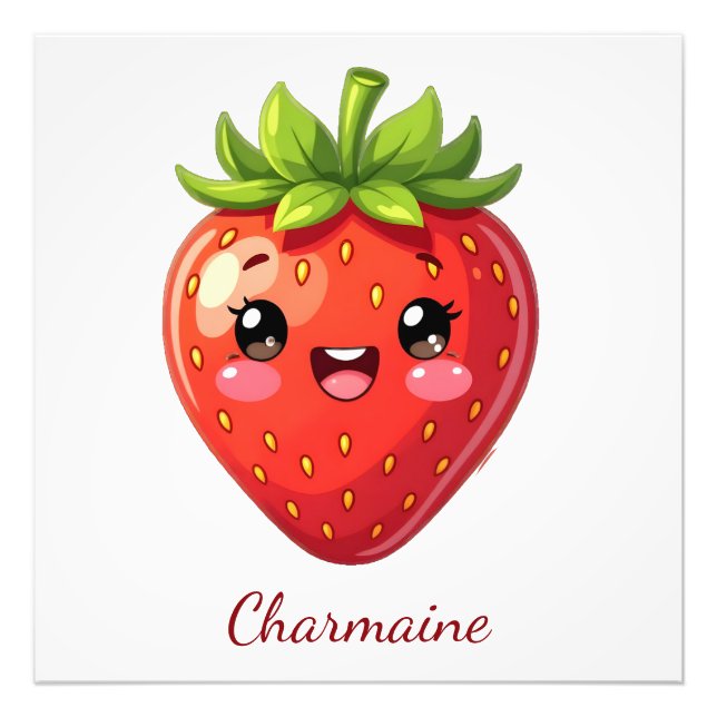 Foto Monogram cute strawberry kawaii (Frente)